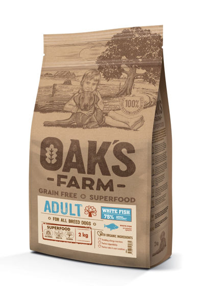 Εικόνα της Oak`s Farm Grain Free All Breed Adult White Fish 2kg