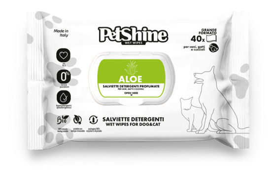 Εικόνα της PetShine Υγρά Μαντηλάκια Aloe Vera 40τμχ