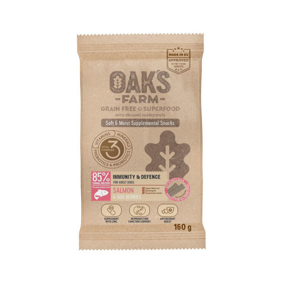 Εικόνα της Oak`s Farm Λιχουδιές Σκύλου Immunity & Defense Care Με Σολομό 160gr