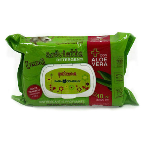 Εικόνα της Farm Company Μαντηλάκια Με Aloe Vera & Talc 40τμχ