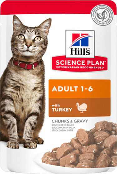 Εικόνα της Hill’s Science Plan Adult Υγρή Τροφή Γάτας με Γαλοπούλα 85gr (Φακελάκι) 2+1 Δώρο
