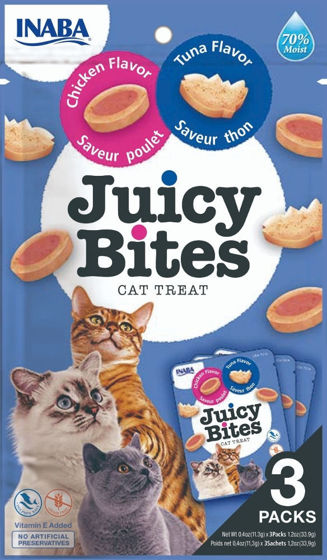 Εικόνα της Inaba Λιχουδιά Γάτας Juicy Bites Κοτόπουλο & Τόνος 34gr