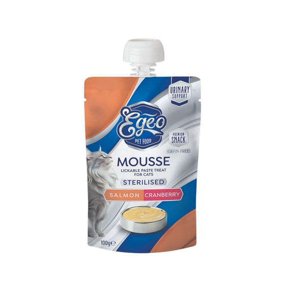 Εικόνα της Egeo Σνακ Γάτας Mousse Sterilized Σολωμός & Cranberry 100gr