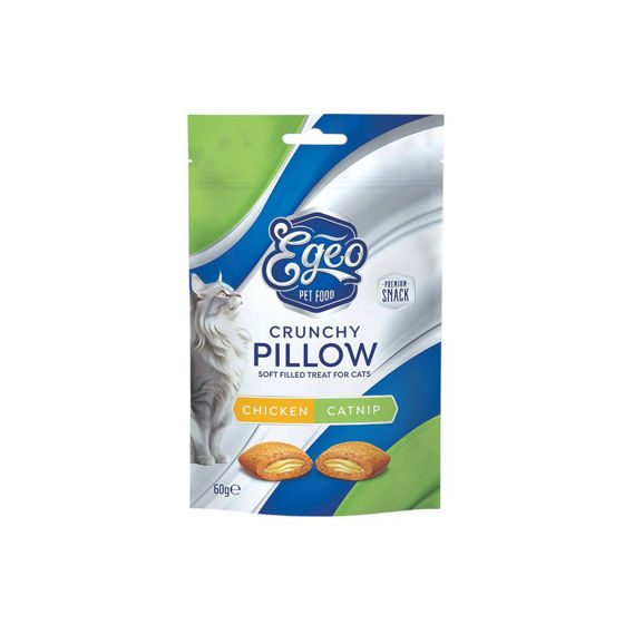 Εικόνα της Egeo Λιχουδιές Γάτας Crunchy Pillows Κοτόπουλο & Catnip 60gr