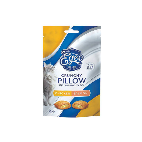 Εικόνα της Egeo Λιχουδιές Γάτας Crunchy Pillows Κοτόπουλο & Σολωμό 60gr