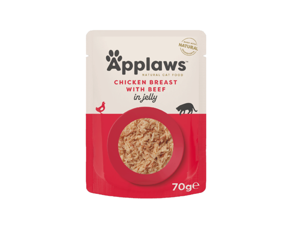 Εικόνα της Applaws Φακελάκι Γάτας Jelly Κοτόπουλυ & Βοδινό 70gr