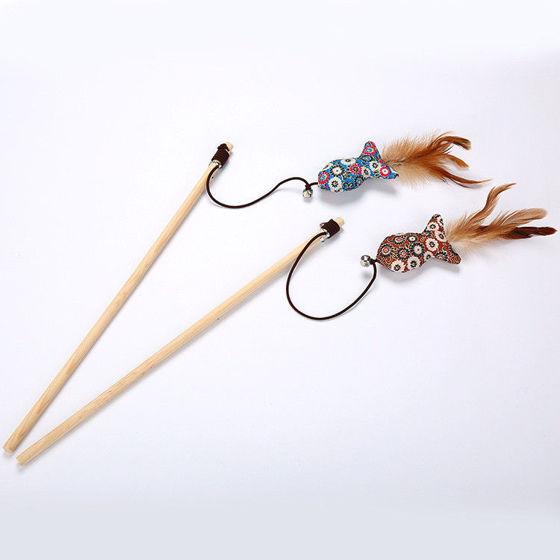 Εικόνα της Denik Pet Διαδραστικό Ραβδί Γάτας Μπλε Ψάρι Με Φτερό