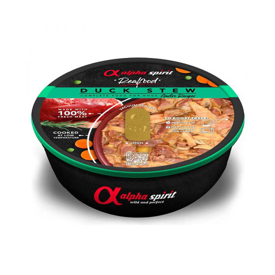 Εικόνα της Alpha Spirit Real Food Μαγειρευτό Φαγητό Σκύλου Με Παπια 280gr