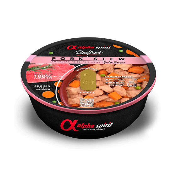 Εικόνα της Alpha Spirit Real Food Μαγειρευτό Φαγητό Σκύλου Με Χοιρινό  280gr
