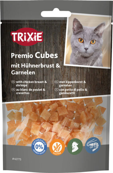 Εικόνα της Trixie Λιχουδιά Γάτας Premio Cubes Με Στήθος Κοτόπουλο & Γαρίδες 50gr