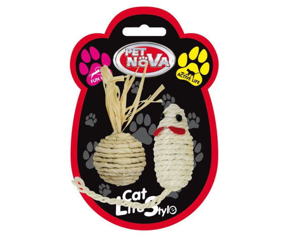 Εικόνα της Pawcare Παιχνίδι Γάτας  Ποντίκι  Με Μπάλλα  Σετ 2τμχ