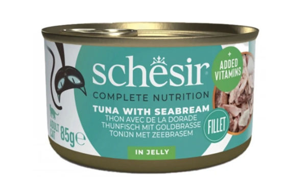 Εικόνα της Schesir Cat Jelly Τόνος & Τσιπούρα σε Ζελέ 85gr