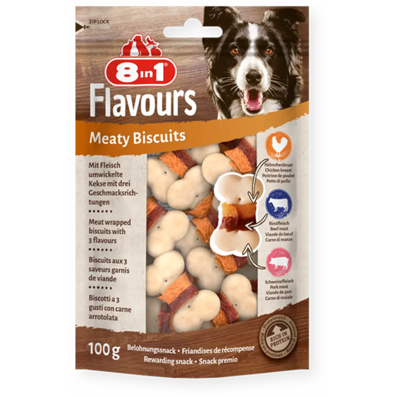 Εικόνα της 8in1 Μπισκότα Σκύλου Meaty Biscuits 100gr