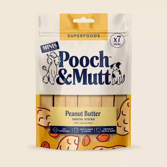 Εικόνα της Pooch & Mutt Dental Stick Mini Peanut Butter 200gr (7τμχ)