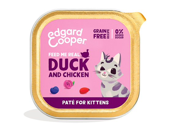 Εικόνα της Edgard Cooper Υγρή Τροφή Kitten Pate Πάπια & Κοτόπουλο 85gr